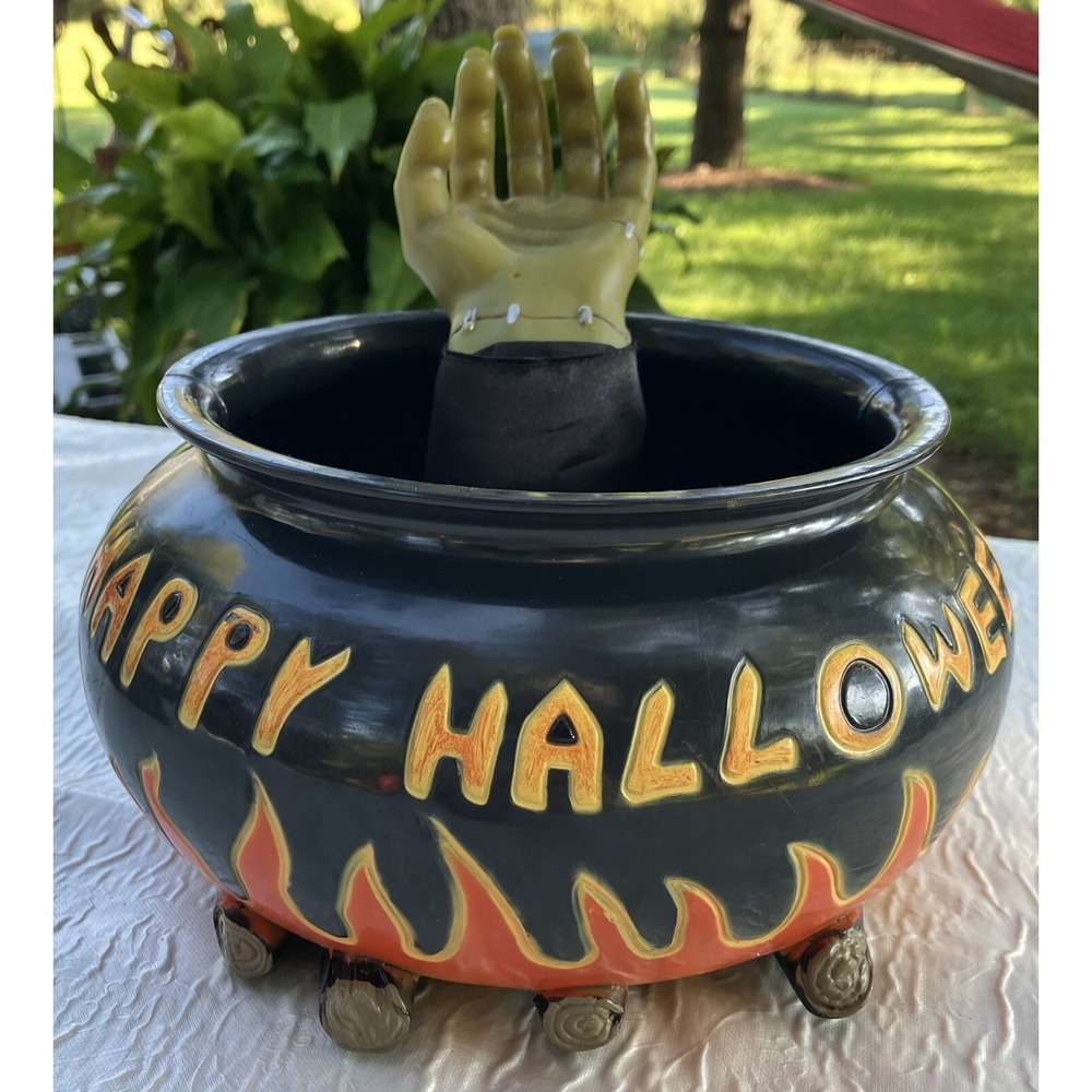 Gemmy Animated Halloween Candy Bowl Monster Hand Cauldron Parts Repair 9in